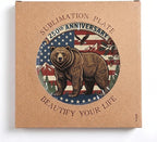 250th Anniversary Decorative Plates 8 Inch Vintage Wildlife Patriotic Decorations Commemorative Plates with Stand Memorial Day 4th of July Veterans Day Home & Office