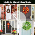 5 Pack 12"+15" Wreath Hanger for Front Door - Large Wreath Metal Hook for Christmas Wreath Over The Door Hanger 2 x 15" and 3 x 12" - White