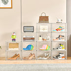 Magnetic Acrylic Clear Shoe Boxes – 360° Transparent Stackable Sneaker Storage & Organizer Box, Professional Shoe Display Case & Multipurpose Storage Bin for Closet (5pcs)