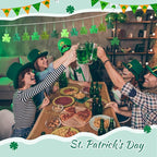 Jutom 108 Pcs Felt Valentine's Day Heart Hanging Ornaments St. Patrick's Day Shamrock Easter Egg Ornaments Heart Shaped Clover Baubles Shamrock Egg Felt Decoration for Holiday Favor (Fresh)