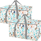 BALEINE 2-Pack Oversized Moving Bags with Reinforced Handles, Heavy-Duty Storage Tote for Clothes, Moving Supplies (Mosaic, 2-Pack)