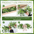 Floral Swag Artificial Green Eucalyptus Swag with Olives Leaves Mixed Berry Front Door Twigs Leaves Greenery Decorative Swag for Farmhouse Wedding Arch Party Wall Home Indoor Outdoor Holiday Decor