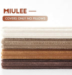 MIULEE Boho Farmhouse Throw Pillow Covers 18x18 Inch Set of 4 Rustic Mordern Neutral Cushion Covers Soft Corduroy Nordic Home Decor for Couch Bed Sofa Living Room Brown