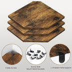 Fun Memories Corner Shelf Wall Mount, Floating Corner Shelves, Set of 6 Corner Wall Shelf Organizer, Rustic Wood Wall Storage Display Shelves for Living Room Bedroom Bathroom Kitchen, Rustic Brown