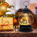 AOMIL Christmas Snow Globe Lantern with Music & Timer - USB/Battery Operated LED Glittering Globe, Snow Globe Decor for Home Holiday (Reindeer)