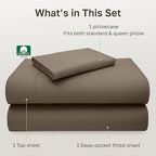 California Design Den Twin Bed Sheets 100% Cotton, 600 Thread Count Sateen, Soft, Cooling Brown Twin Sheet Set, Hotel-Quality Bedding with Deep Pockets (Mushroom - Taupe Brown)