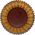 CVHOMEDECO. Sunflower Shape Plate Primitives Rustic Display Wooden Plate Home and Office Décor Art, 11 Inch (Mustard Plate Only)