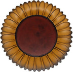 CVHOMEDECO. Sunflower Shape Plate Primitives Rustic Display Wooden Plate Home and Office Décor Art, 11 Inch (Mustard Plate Only)
