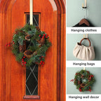 Zhehao 3 Pieces Christmas Decor Metal Wreath Hangers Over The Door Light Handy Wreath Hanger Hanging Hook (Antique Bronze Color, 12 Inch)