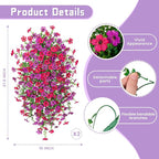 Fake Artificial Hanging Flowers for Outdoor Spring Decor 2PCS Faux Silk Flowers Plants for Outdoor Outside Planter UV Resistant Daisy for Porch Front Door Patio Balcony Yard Decor