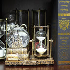 Snow Globe with Hourglass Timer Home Decorations for Living Room LED Music Crystal Ball Snow Globes Collectibles Bedroom Book Shelf TV Cabinet Desktop Decor Statue Figurine Table Centerpiece Ornament