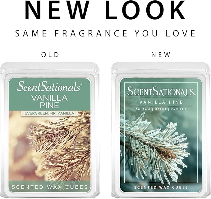 ScentSationals Vanilla Pine Scented Wax Melts - Balsam, Herbs & Vanilla, 10oz (24 Cubes)