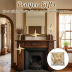 Bucherry St. Brigid's Wall Cross Decor Irish Gift Cross with History Card for Irish Blessing Gift for Celtic Imbolc Decor(Classic Style,5 in,Straw Color)
