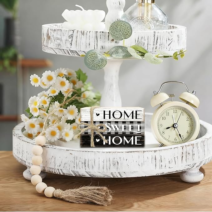 Mini Decorative Books For Home Decor, Small Wood Book Stack For Table Decor, Home Decor Book For Living Room Mantel, Farmhouse Stacked Books Decorative（L38）