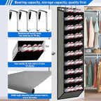 [Improve Over The Door Shoe Organizer, Extra Large 10 Tiers, Over Door Shoe Organizer, Coated Hooks Grip Firmly Without Scratching Paint, 75LB, Door Shoe Rack, Dark Black
