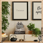 Moucuny 4 Pcs Farmhouse Kitchen Decor Black and White Farmhouse Tiered Tray Decor Home Sweet Home Centerpiece Wooden Heart Rustic Valentines Day Block Sign for Kitchen Shelf Valentines Gift Decoration
