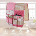 Armchair Caddy for Couch Remote Control Holder Non-slip Sofa Armset Organizer Caddy Storage for Recliner Couch 5 Pocket for Cell Phone Magazine 35"x13" Pink Vintage 1 Piece