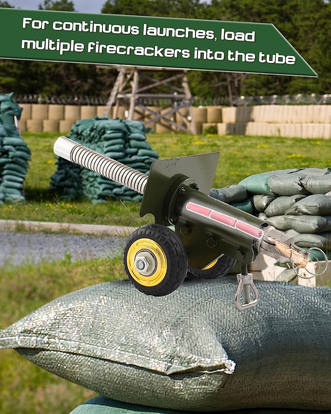 Firecracker Cannon, Stainless Steel Mini Cannon Model Shoots Firecrackers, Military Collectible Ornaments, Robust 4 lbs Construction, Home Decor Collectible Vehicles Toy Gift, Green