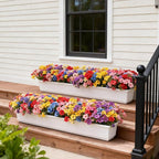 24 Bundles Artificial Flowers for Outdoor Faux Plants for Spring Summer Decoration, UV Resistant Realistic Silk Plastic Fake Flowers Garden Porch Patio Balcony Yard Front Home Decor