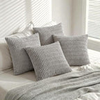 Fancy Homi 4 Packs Decorative Throw Pillow Covers for Living Room Couch Bed, Modern Farmhouse Boho Home Décor Accent Cushion Case, 16" x 16", Gray