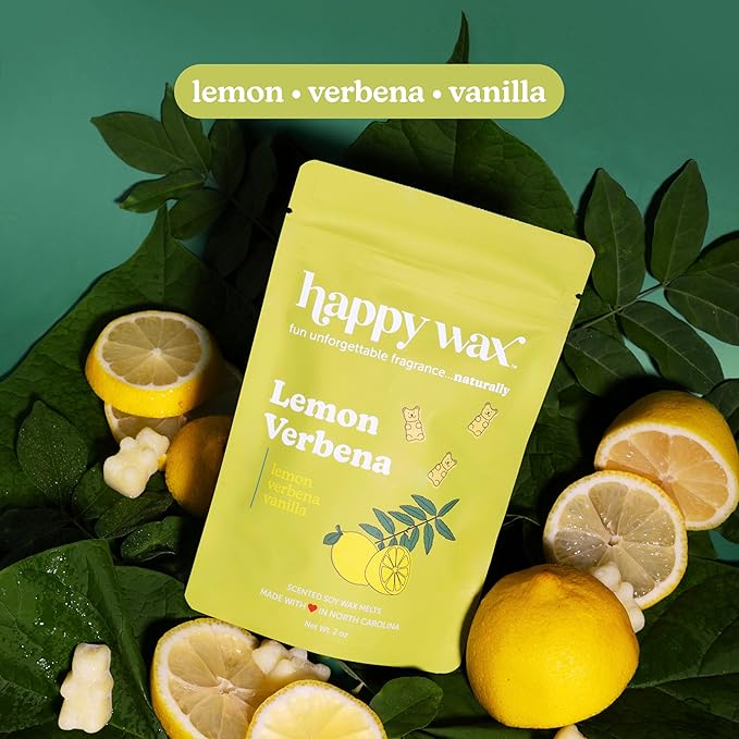 Happy Wax Best Sellers Collection: Natural, Non-Toxic Scented Soy Wax Melts – Total 6oz Variety Pack: Lemon Verbena, Coastal Tide, Eucalyptus Spearmint