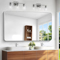 BONEWEI Silver Bathroom Mirror,60x36 inch Wall Mirror for Bathroom Wall Mounted,Rectangle Mirror for Bathroom Over Sink,Modern Frame Round Corner for Living Room,Bedroom Entryway,Horizontal/Vertical