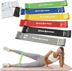 6-Levels Resistance Exercise Loop Bands Set – Elastic Workout Bands for Yoga, Strength Training, Physical Therapy – Guide, Fitness Card & Carry Bag