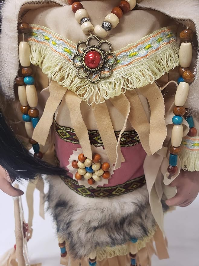 KINNEX COLLECTIONS SINCE 1997 16" Collectible Native American Indian Porcelain Doll (AYASIA) D16665