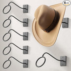 Cinati Cowboy Hat Rack for Wall 6 Pack, Cowboy Hat Holder Wall Mount, Western Rustic Metal Hats Hanger Hooks Organizer for Fedora,Sun Hats,Wide Brim,Western Room Decor