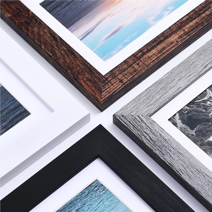 Vittanly 10 Pack Picture Frames Collage Wall Decor, Gallery Wall Frame Set for Wall or Tabletop Display, Engineered Wood and Shatter-resistant Plexiglass, Multi Sizes with 8x10, 5x7, 4x6 Frames, Black