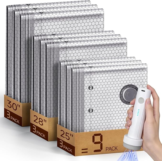 Space Saver Vacuum Storage Bags with Portable Electric Pump, Vacuum Seal Bags for Clothing Travel, Compression Bags for Travel & Home, Clothes, Blankets, Seasonal Storage, 9 Combo (3L/3M/3S)