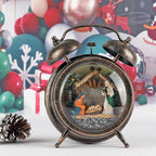 Kikth Red/Bronze Retro Plastic Lighted Musical Snow Globe, Alarm Clock Snow Globe 6H Timer, USB/Battery Operated Christmas Decorations Indoor (Nativity)