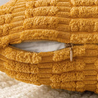 MIULEE Pack of 2 Corduroy Decorative Lumbar Throw Pillow Covers 20x12 Inch Soft Boho Striped Pillow Covers Modern Farmhouse Home Decor for Summer Sofa Living Room Couch Bed Gold Yellow
