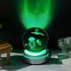 Movdyka 3D Crystal Ball Jellyfish Decor Figurine Marine Biology Gifts for Women Men Night Light, Laser Engraved Jellyfish Ornament Glass Snow Globe Room Art Decor Crafts