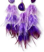 Large Dream Catcher,Sun Dream Catchers with Chakra Gemstone Agate Stone,Purple Crystal Tree Life,Dream Catcher for Girls,Dream Catchers for Adults,Home Ornaments Craft Gift (Purple)