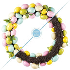 Glitzhome 18" Easter Wreath with Eggs Spring Front Door Decoration Artificial Eggs Wreath for Home Party and Holiday Celebrations