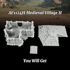TTRPG Buildings – 25mm Scale Unpainted Tabletop Scenery Props for Role Playing, Dungeons and Dragons RPG Terrain – Medieval Village H AF1124H