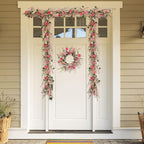 TEMPUS 5.9ft Spring/Summer Flower Garland, Artificial Daisies Wildflower Leaves Garland,Garlands for Decoration for Indoor Outdoor Farmhouse Window Wall Wedding Background Home Party Decor