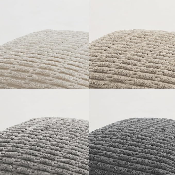 Fancy Homi 4 Packs Decorative Throw Pillow Covers for Living Room Couch Bed, Modern Farmhouse Boho Home Décor Accent Cushion Case, 24" x 16", Grey Series