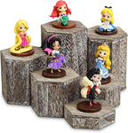 MOOCA Wooden 6 Pcs Hexagon Risers for Display Jewelry and Accessories Display Stand, Coffee