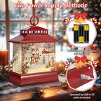 Christmas Snow Globe Lantern Water Glittering Lantern with 8 Songs & 6H Timer Romote Control Christmas Snow Globes USB & Battery Operated for Christmas Festival Decorations Gifts (Snowman Family)