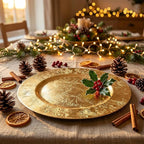 Hosley Set of 8, Gold Plastic Decorative Charger Plate- 11.75" Diameter. Ideal GIFT for Wedding, Party Favor, Bridal, Home Warming. O5