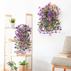 INQCMY 2Pcs Artificial Fake Hanging Flowers for Outdoors UV Resistant Artificial Plants for Spring Summer Decor Look Real Faux Flowers for Outside Home Planter Porch Patio Decor