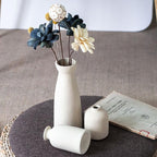 CEMABT Beige Ceramic vase Set-3 Small Flower vases for Decor,Modern Boho Farmhouse Home Decor,Decorative vase for Pampas Grass&Dried Flowers,idea Shelf,Table,Bookshelf ，Entryway- Distressed