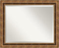 Amanti Art Bronze Wall Mirror 27x33 Manhattan Bronze Rectangle Bathroom Mirror for Wall Decor Living Room, Large Traditional Wood Frame, Hangs Horizonally and Vertically, Bathroom Decor, Beveled Edge