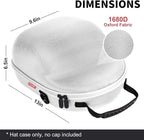 Livelab Hat Travel Case, Hard Hat Case for Baseball Caps, Hat Storage for Travel with Carrying Handle & Shoulder Strap, Hat Organizer Protects Up to 6 Hats - Grey