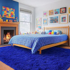 Rugs for Living Room 9x12, Soft Shaggy Modern Shag Area Rug for Bedroom, Upgrade Non-Slip Plush Fluffy Carpet for Kids Boys Girls Room Home Decor Aesthetic, Royal Blue