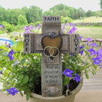 Faith, Hope, and Love Marriage Wall Cross, Wedding, Engagement, and Vow Renewal Couples Gift, Wall Crosses with Bible Verse, 7.25-inch by 10.5-inch, by Abbey & CA Gift