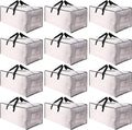 SWEET DOLPHIN 12 Pack Extra Large Moving Bags with Strong Zippers & Carrying Handles, Heavy Duty Storage Tote for Space Saving Moving Storage, Fold Flat, Alternative to Moving Box, Semi-Transparent