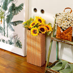 Weysat Woven Umbrella Stand for Entryway Handmade Umbrella Holder Freestanding Cane Stand Natural Color Decorative Umbrella Rack Tall Basket for Laundry Bathroom (Rectangular Style)